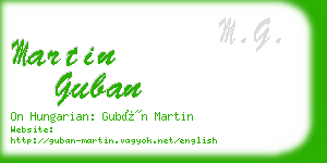 martin guban business card